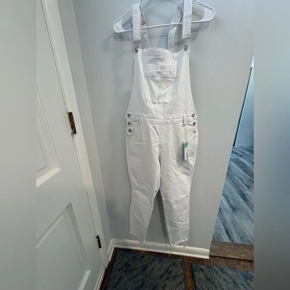 Judy Blue Classic White Denim Overalls